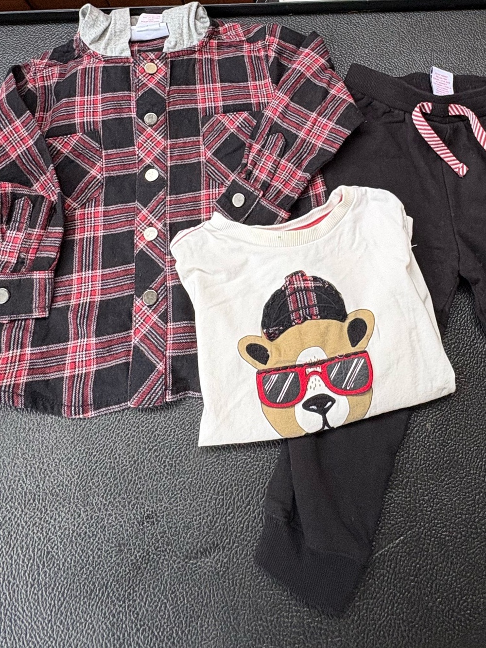 Boys plaid winter matching set